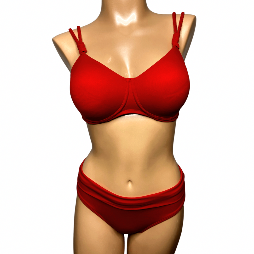 Amoena Comb Bikini Swim Set-Red